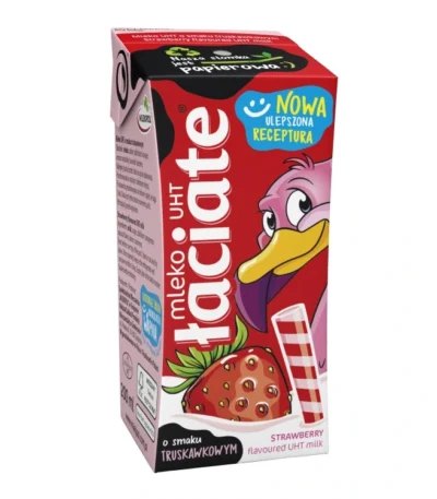 MLEKPOL Mleko UHT smakowe Laciate truskawkowe – 200 ml
