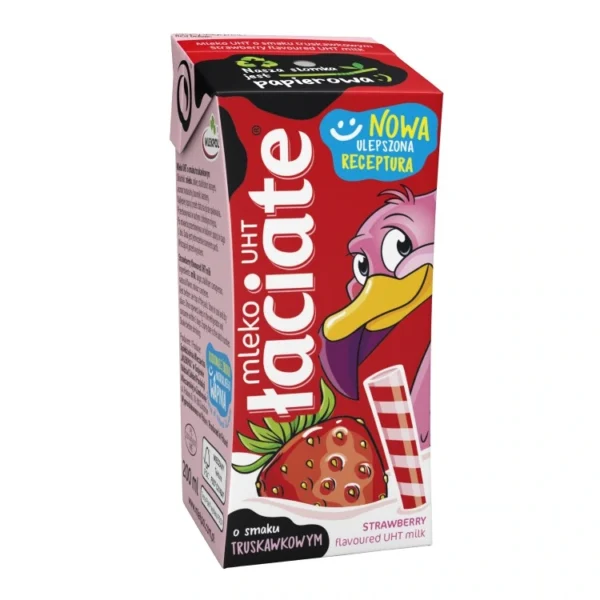 MLEKPOL Mleko UHT smakowe Laciate truskawkowe – 200 ml