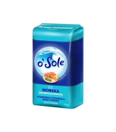 0001 Sól morska drobnoziarnista jodowana 1kgCENOS