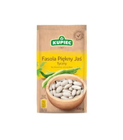 0002 Fasola Jaś tyczny 400g folia KUPIEC