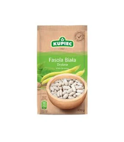0004 Fasola biała drobna 400g folia KUPIEC