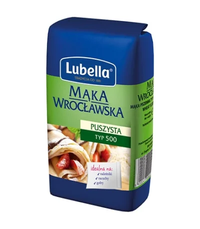 0004 Mąka pszenna puszysta wrocławska 1kg LUBELLA