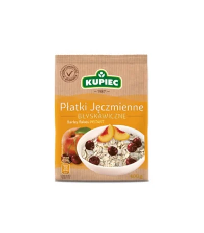 0004 Płatki jęczmienne błyskawiczne 400g folia KUPIEC