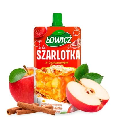 0008 Deser ryżowo owocowy szarlotka z cynamonem 100g ŁOWICZ