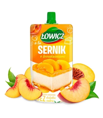 0009 Deser ryżowo owocowy sernik z brzoskwiniami 100g ŁOWICZ