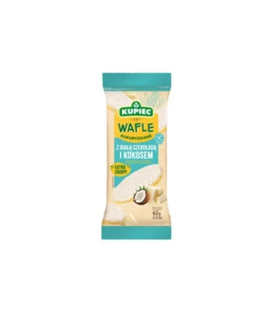 0015 Wafle kukurydziane czekolada biała kokos 62g KUPIEC