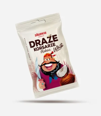 Draże kokosowe white Korsarze 70g SKAWA