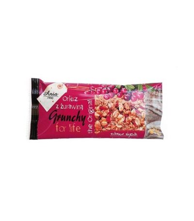 Baton grunchy orkiszowy z żurawiną 65g ANIA