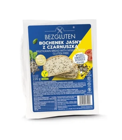 Bochenek jasny z czarnuszką bezglutenowy 220g BEZGLUTEN 1