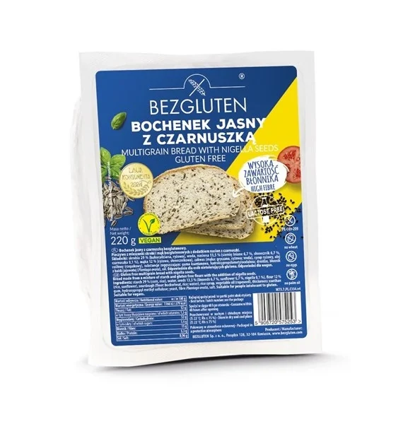 Bochenek jasny z czarnuszką bezglutenowy 220g BEZGLUTEN 1