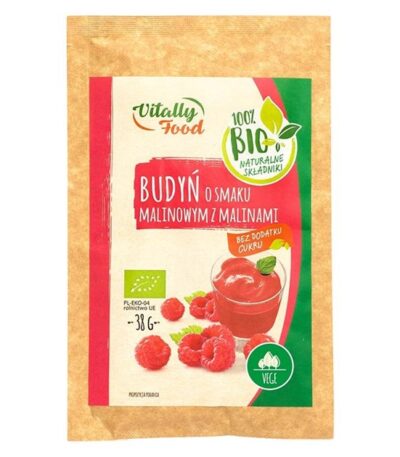 Budyń BIO malinowy z malinami BIO 38g VITALLY FOOD