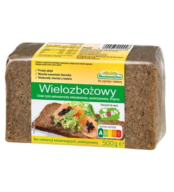 Chleb wielozbożowy pełnoziarnisty 500g BENUS 1 Chleb wielozbożowy pełnoziarnisty 500g BENUS 1