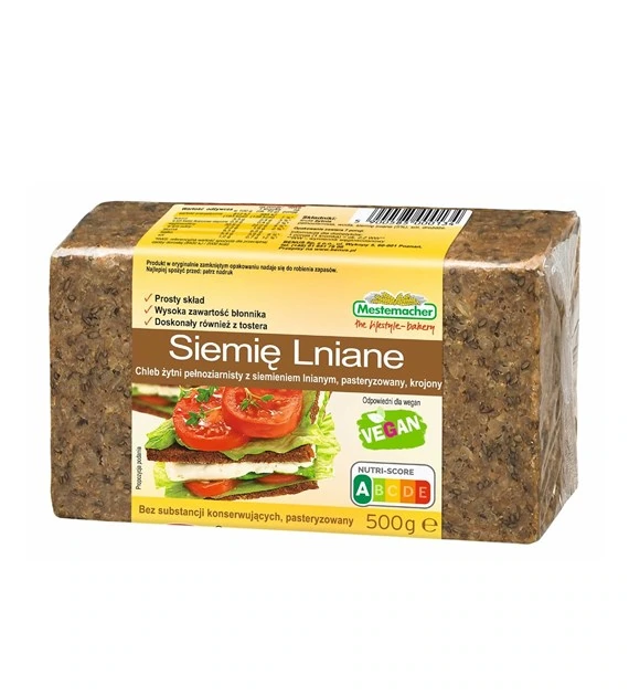 Chleb żytni z siemieniem lnianym 500g BENUS 1 Chleb żytni z siemieniem lnianym 500g BENUS 1