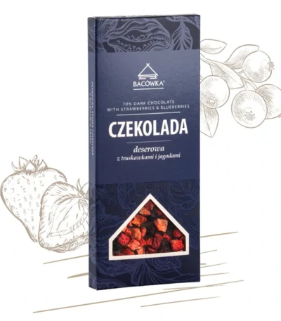 Czekolada deserowa z truskawkami i jagodami 100g BACÓWKA 1