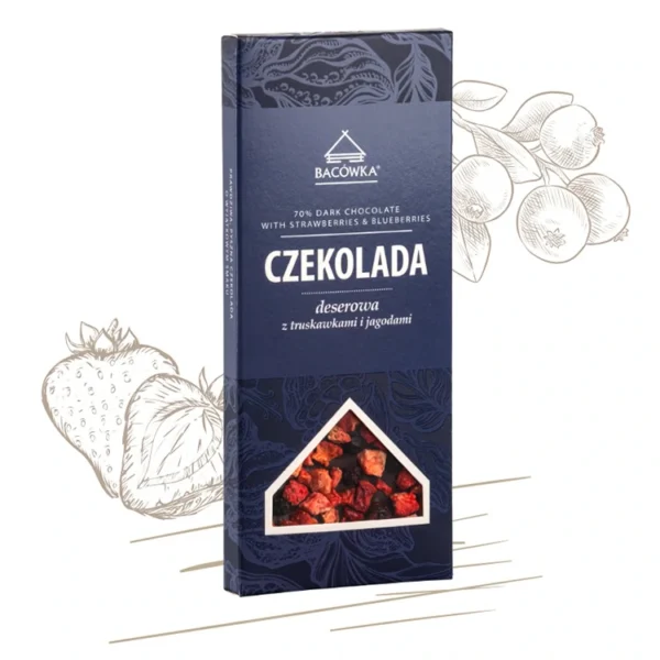 Czekolada deserowa z truskawkami i jagodami 100g BACÓWKA 1