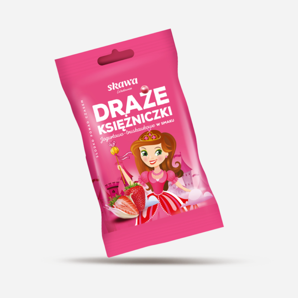 Draże jogurtowo truskawkowe Księżniczki 70g SKAWA