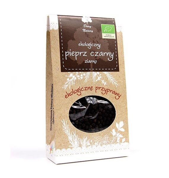 Eko Pieprz czarny ziarno 50g DARY NATURY