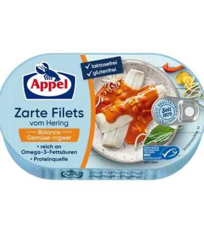 Filety śledziowe w słodko kwaśnym sosie warzywnym z imbirem 200g APPEL