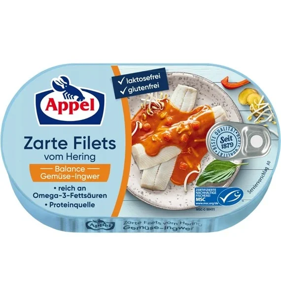 Filety śledziowe w słodko kwaśnym sosie warzywnym z imbirem 200g APPEL