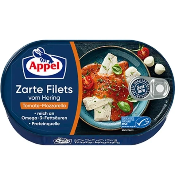 Filety śledziowe w sosie pomidorowo mozzarellowym 200g APPEL