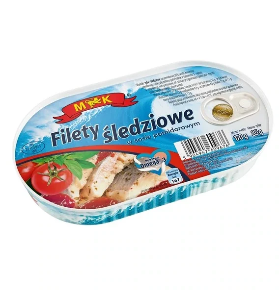 Filety śledziowe w sosie pomidorowym 170g M&K