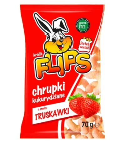 Flips chrupki kukurydziane truskawkowe 70g SANTE