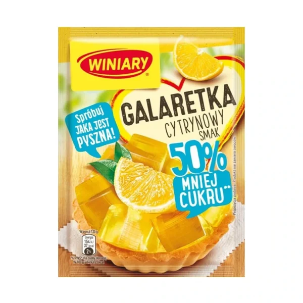 Galaretka o smaku cytrynowym 50% cukru mniej