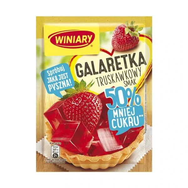 Galaretka o smaku truskawkowym 50% cukru mniej