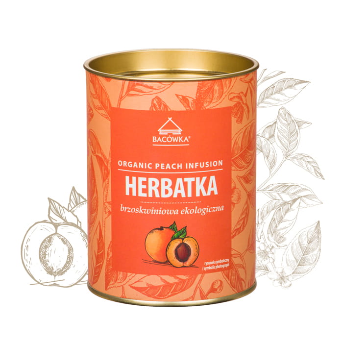 Herbatka brzoskwiniowa ekologiczna 100g BACÓWKA Herbatka brzoskwiniowa ekologiczna 100g BACÓWKA