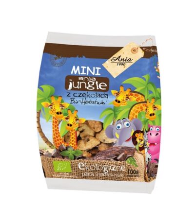 Herbatniki mini JUNGLE z czekoladą BIO 100g ANIA