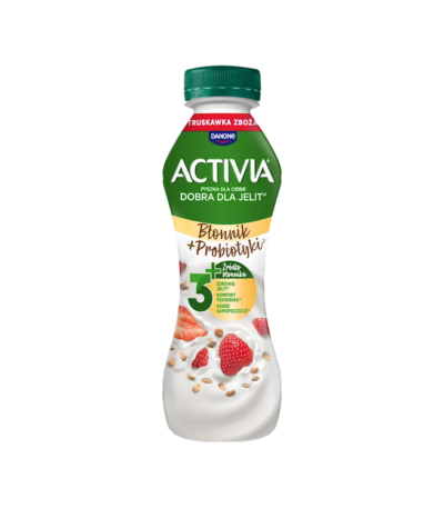 Jogurt o smaku truskawkowym ze zbożami 270g ACTIVIA