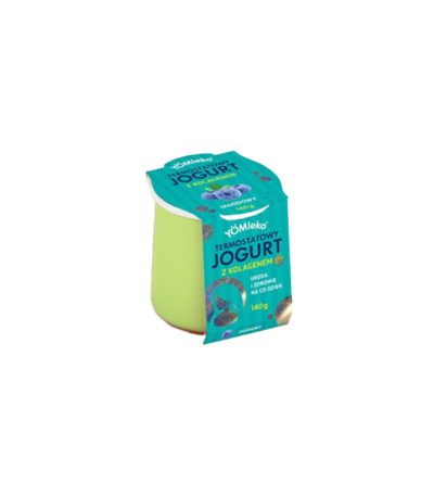 Jogurt termostatowy jagodowy bio z kolagenem 140g YOMLEKO