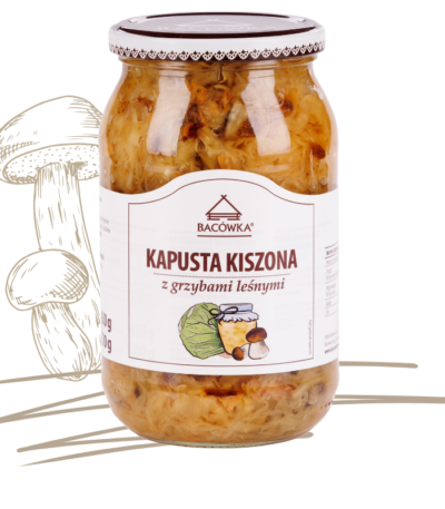 Kapusta kiszona z grzybami leśnymi 850g BACÓWKA