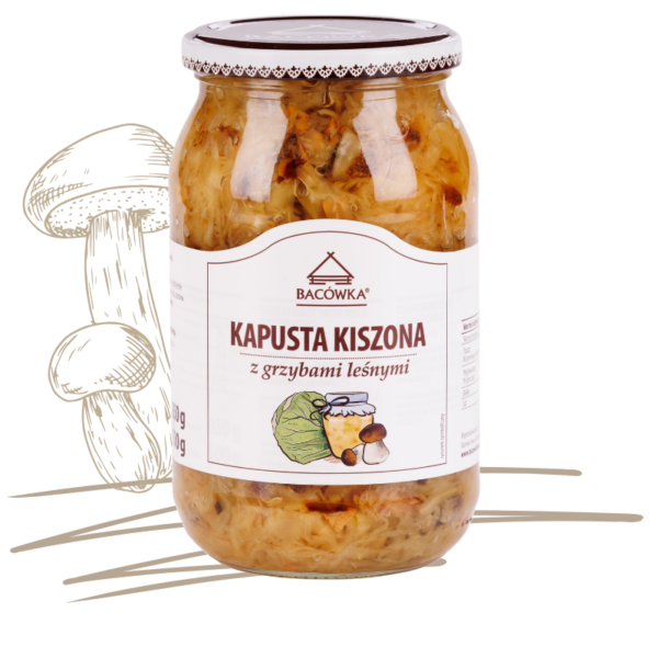 Kapusta kiszona z grzybami leśnymi 850g BACÓWKA
