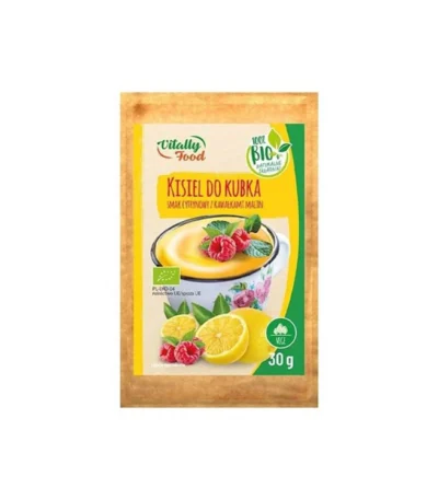 Kisiel BIO do kubka cytrynowy z malinami 30g VITALLY FOOD