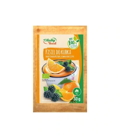 Kisiel BIO do kubka pomarańczowy z jeżynami 30g VITALLY FOOD
