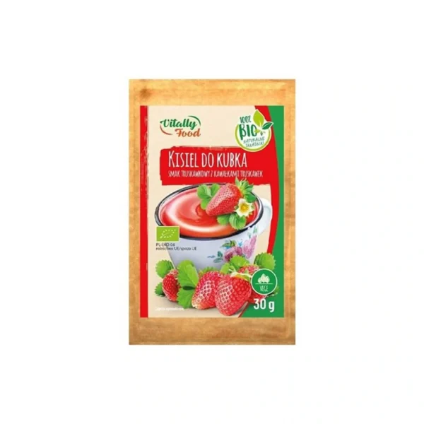 Kisiel BIO do kubka truskawkowy z truskawkami 30g VITALLY FOOD