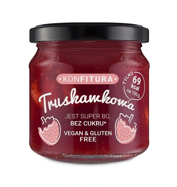 Konfitura owocowa truskawkowa bez dodatku cukru 190g DEVALDANO