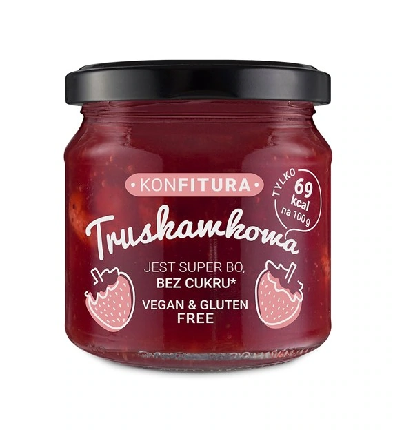 Konfitura owocowa truskawkowa bez dodatku cukru 190g DEVALDANO Konfitura owocowa truskawkowa bez dodatku cukru 190g DEVALDANO