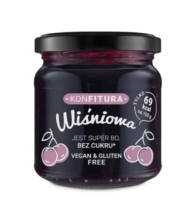 Konfitura owocowa wiśniowa bez dodatku cukru 190g DEVALDANO