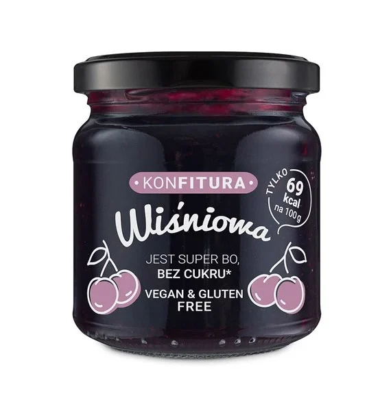 Konfitura owocowa wiśniowa bez dodatku cukru 190g DEVALDANO