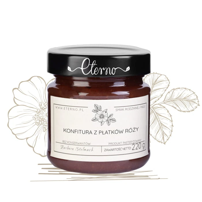 Konfitura z płatków róży 220g ENTERNO Konfitura z płatków róży 220g ENTERNO