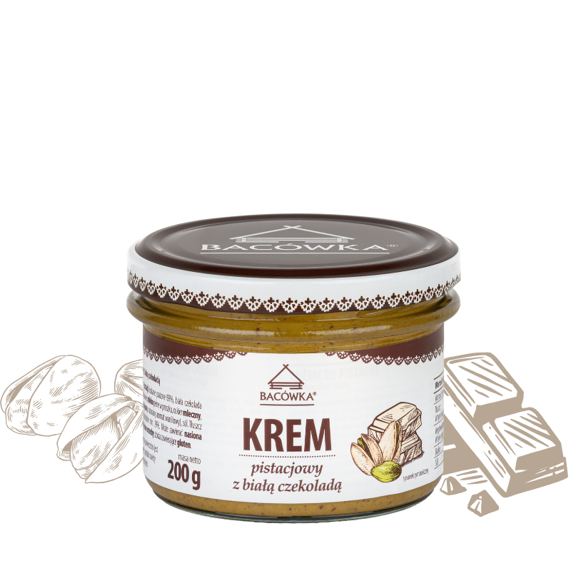 Krem pistacjowy z białą czekoladą 200g BACÓWKA Krem pistacjowy z białą czekoladą 200g BACÓWKA