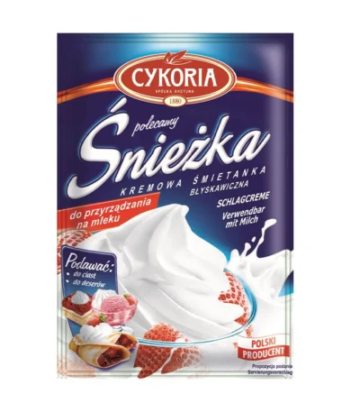 Kremowa śmietanka błyskawiczna Śnieżka na mleku CYKORIA