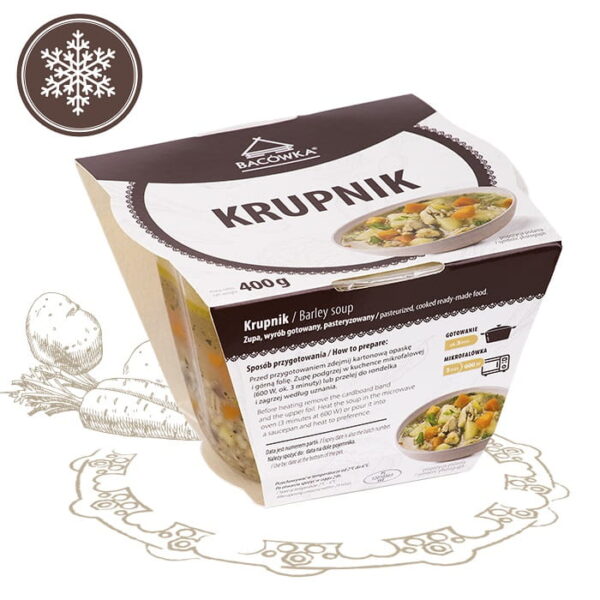 Krupnik zupa z kaszą jęczmienną i warzywami 400g BACÓWKA
