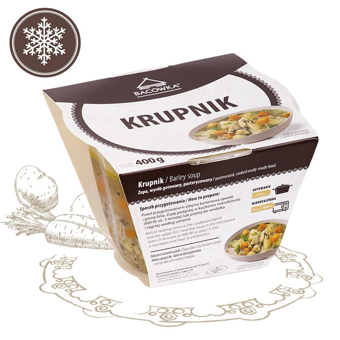 Krupnik zupa z kaszą jęczmienną i warzywami 400g BACÓWKA Krupnik zupa z kaszą jęczmienną i warzywami 400g BACÓWKA