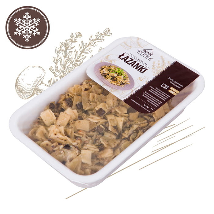 Łazanki z kapustą, mięsem i pieczarkami 500g BACÓWKA Łazanki z kapustą, mięsem i pieczarkami 500g BACÓWKA