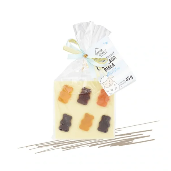 Mini czekolada biała z żelkami 45g BACÓWKA 1
