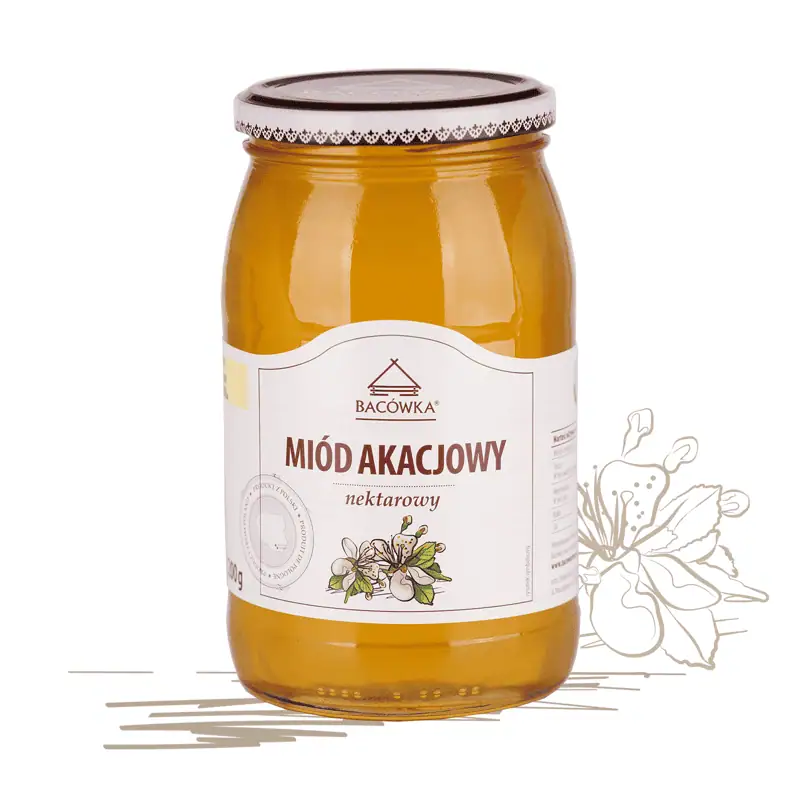 Miód akacjowy 1200g BACÓWKA Miód akacjowy 1200g BACÓWKA