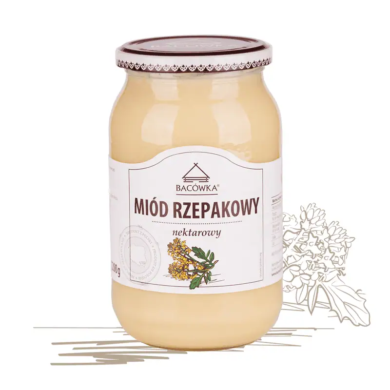 Miód rzepakowy 1200g BACÓWKA Miód rzepakowy 1200g BACÓWKA